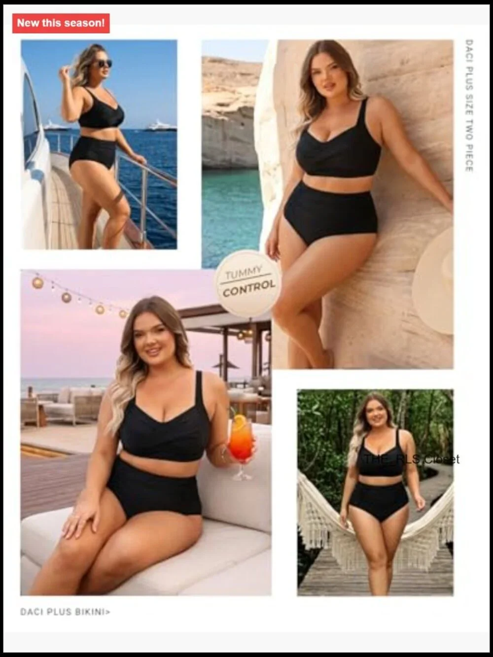Plus Size High Waist Bikini Set with Tummy Control Ruched Full Coverage